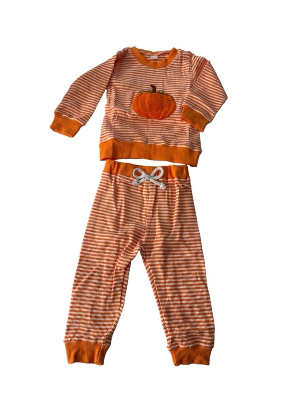 Striped Orange Pumpkin Baby Outfit - Picture 5 of 9